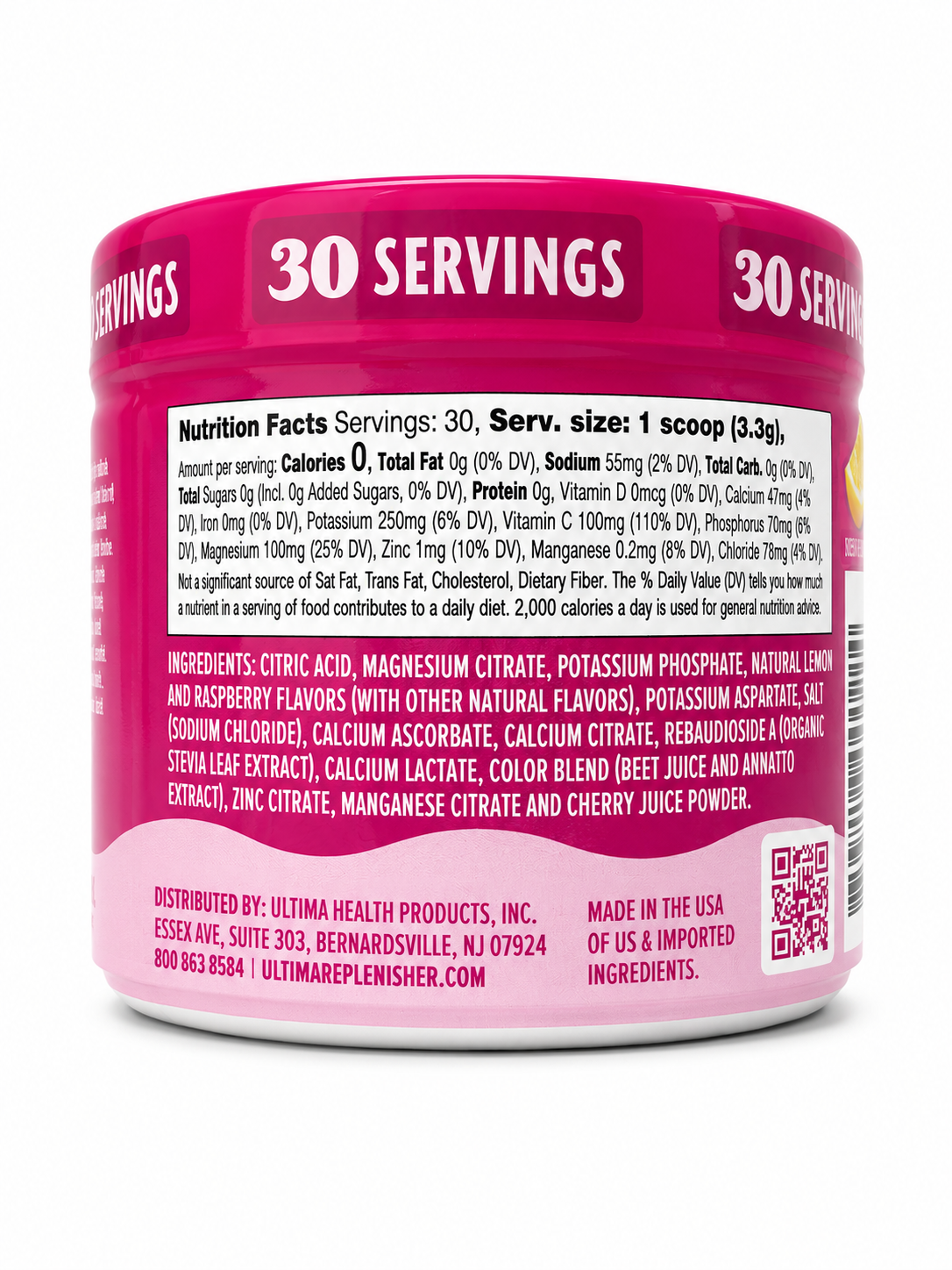 Ultima Replenisher Daily Electrolyte Drink Mix - Pink Lemonade (30 servings)