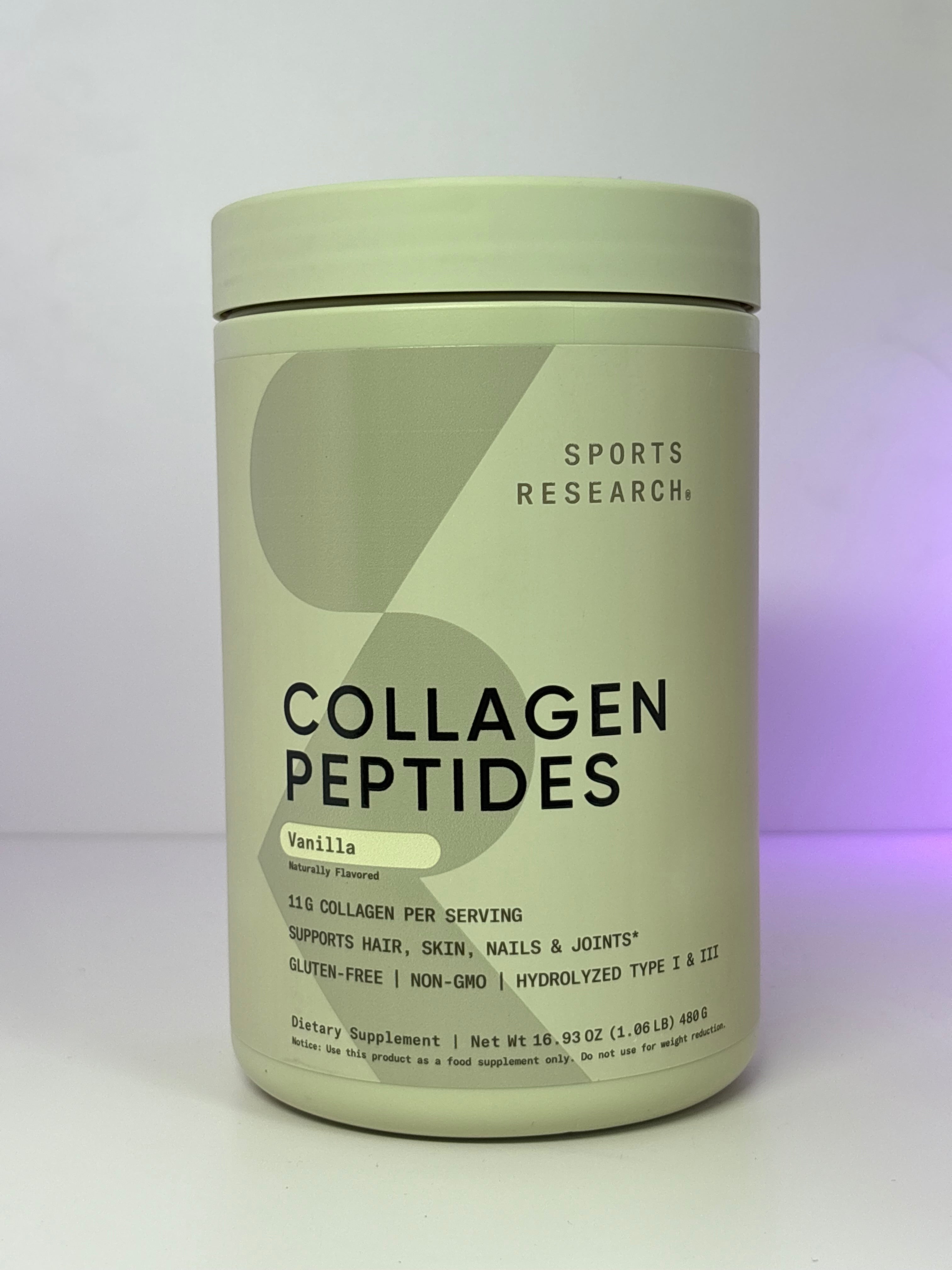 Sports Research Collagen Peptides (Vanilla, 480G)
