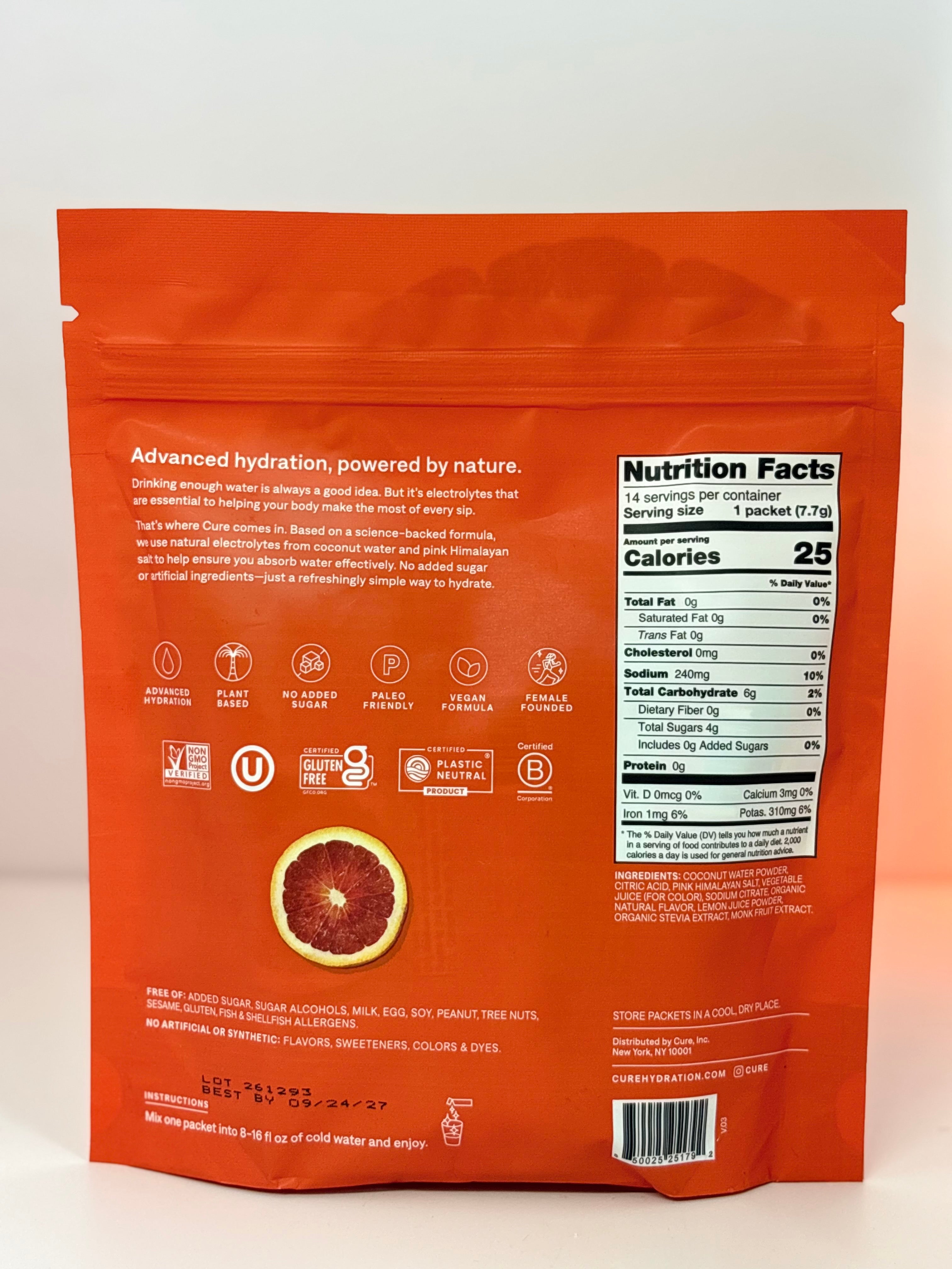 Cure Hydration Plant Based Electrolyte