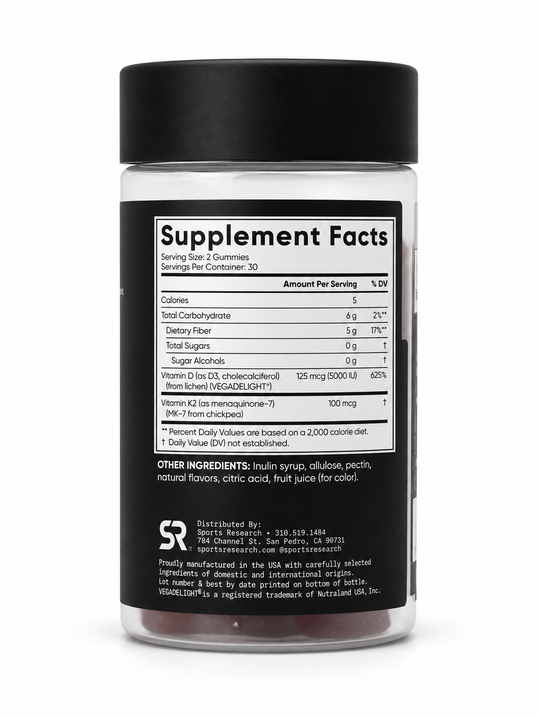 Sports Research Vegan Vitamin D3 + K2 Gummies