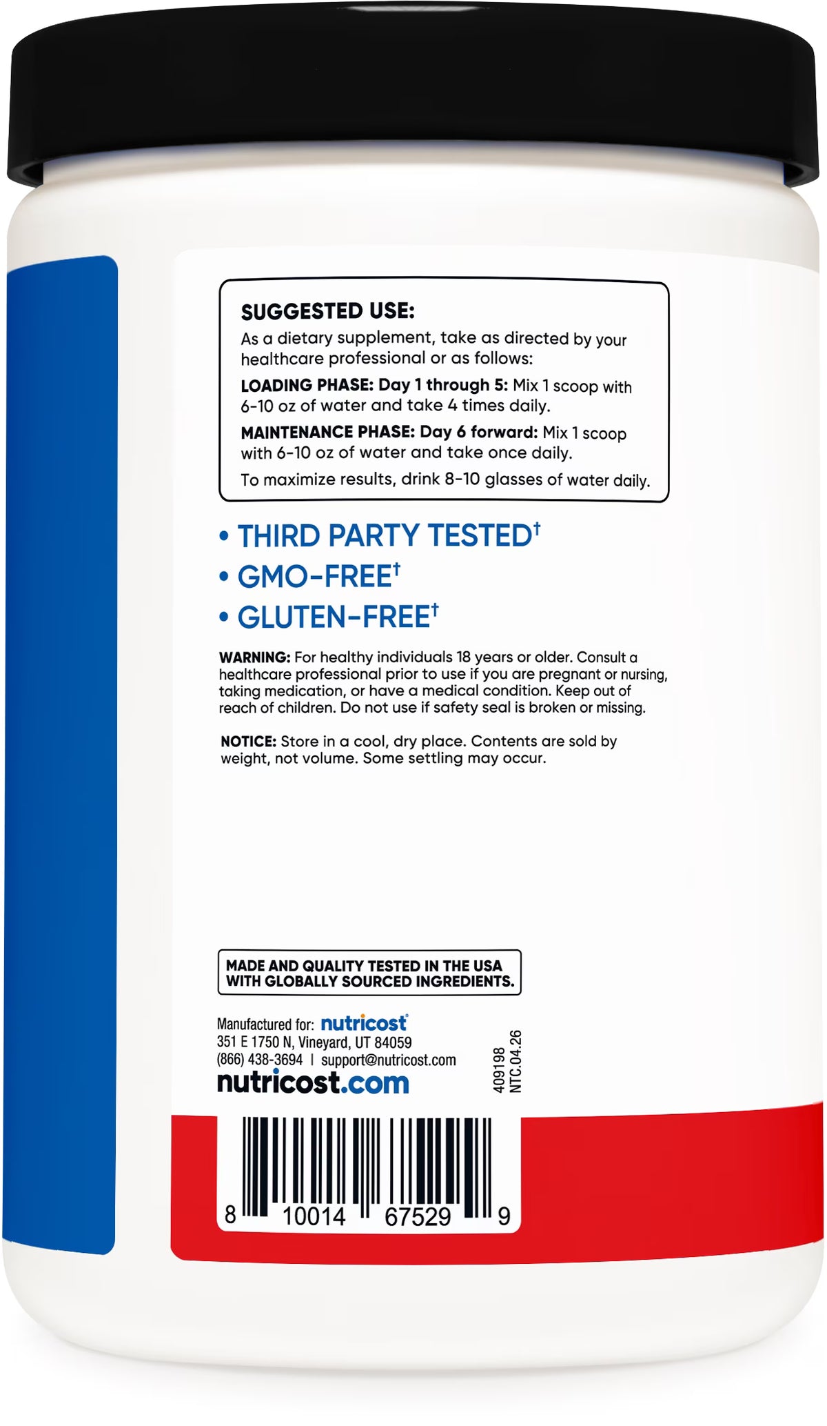 Nutricost Creatine Monohydrate Fruit Punch (500g)
