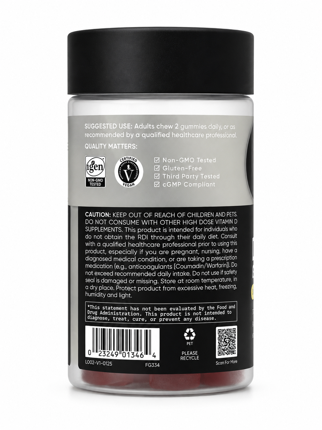 Sports Research Vegan Vitamin D3 + K2 Gummies