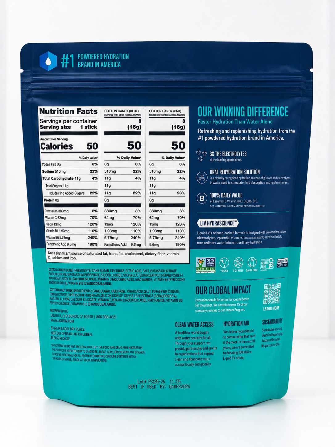 Liquid I.V. Hydration Multiplier Electrolyte Drink Mix (16 sticks)