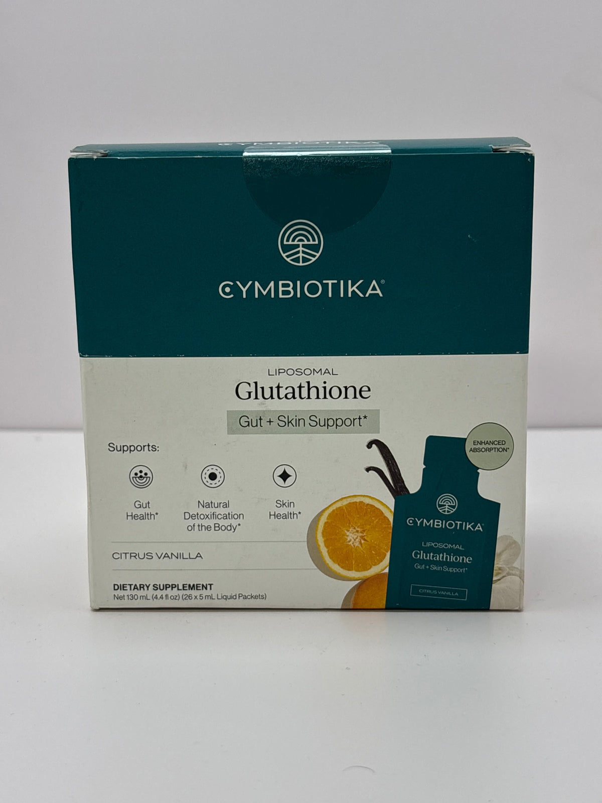 CYMBIOTIKA Liposomal Glutathione – Gut + Skin Support (Citrus Vanilla)
