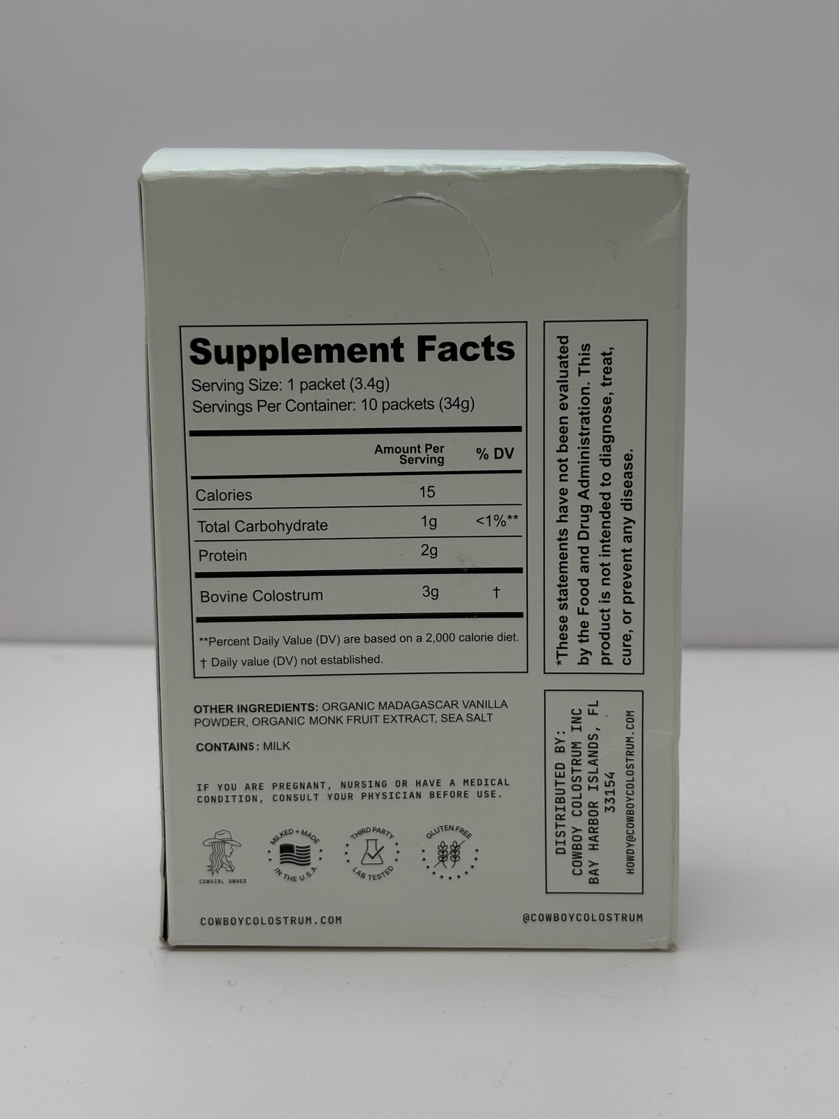 Cowboy Colostrum Vanilla Single-Serve Packets (10 count)