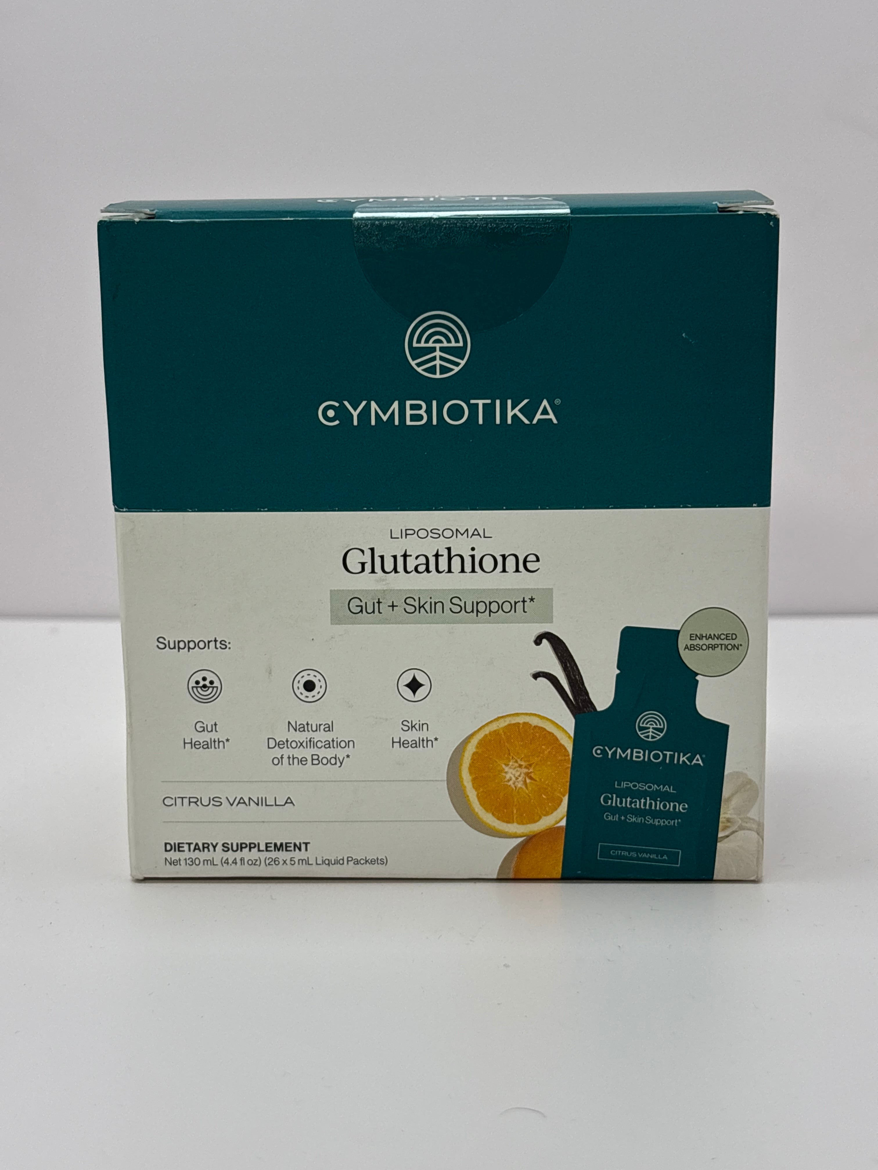 CYMBIOTIKA Liposomal Glutathione – Gut + Skin Support (Citrus Vanilla)