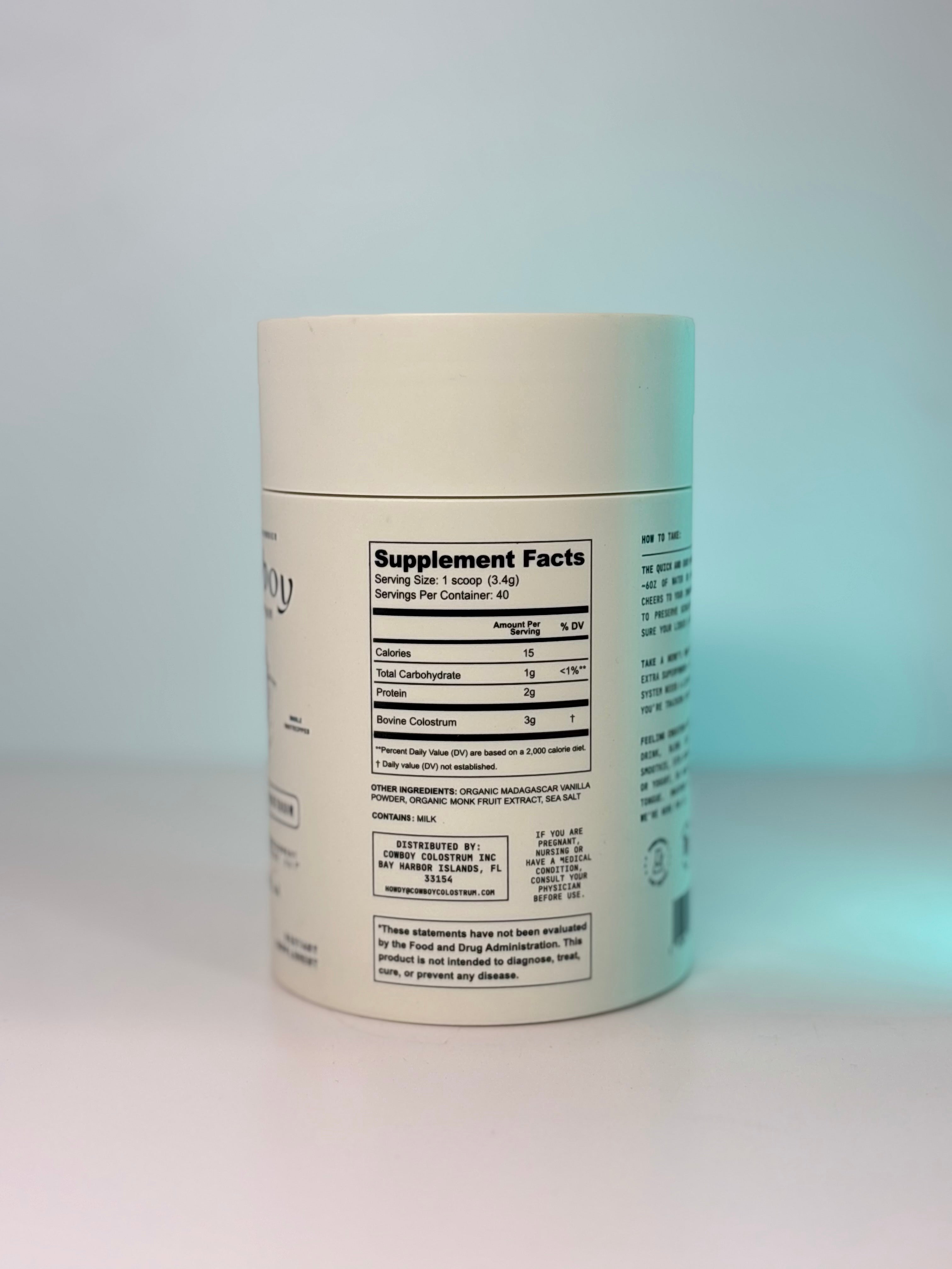Cowboy Colostrum Vanilla Superfood Powder (136g)