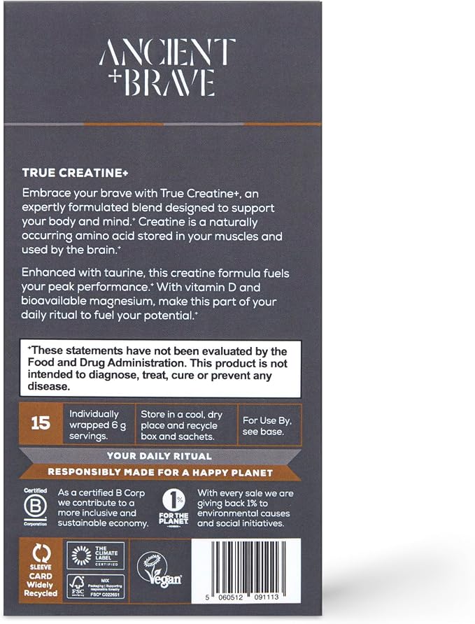 Ancient+Brave True Creatine 15x21 oz (6g) 90g Sachets