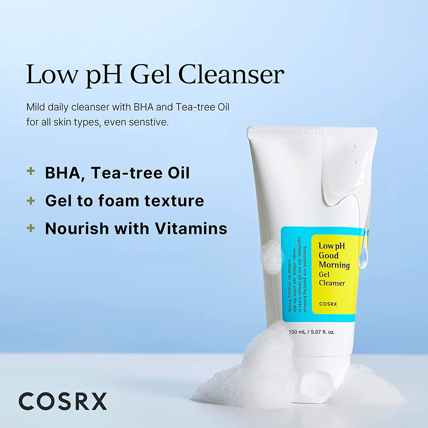 [COSRX] Low pH Good Morning Gel Cleanser 20ml & 150ml